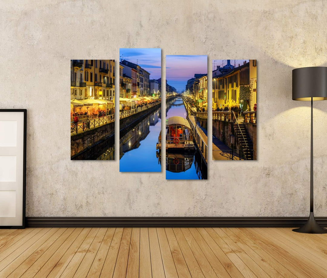 islandburner Bild auf Leinwand Mailand Stadt Italien Naviglo Grande Canal Bilder Wandbilder Poster L