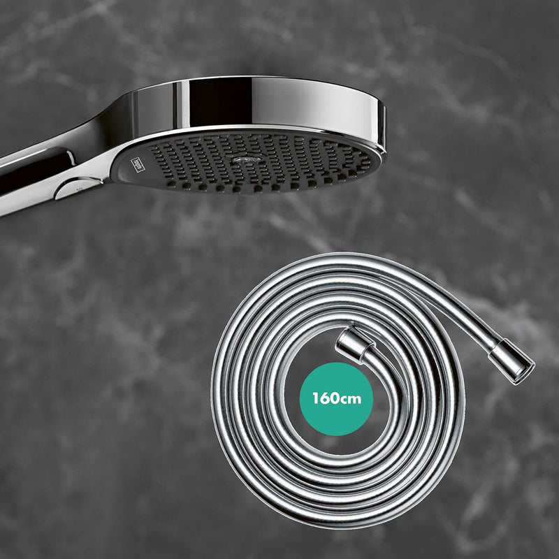 hansgrohe Duschsystem Rainfinity 130mm (Duschkopf, Schlauch 160cm, Halter, 3 Strahlarten) chrom Chro