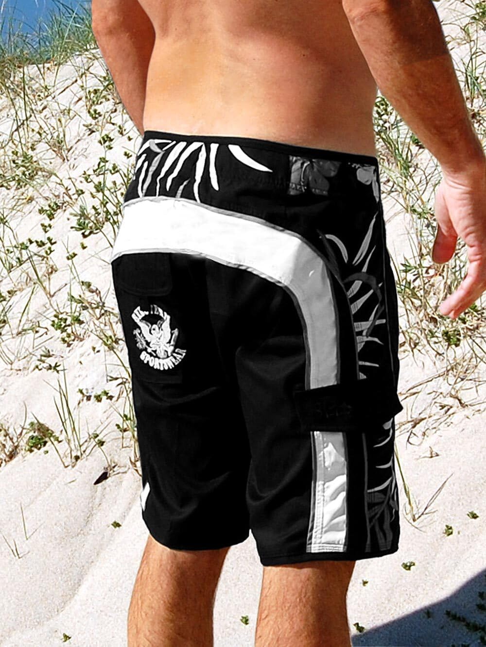 SEESTERN Herren Microstrech Boardshorts Surfshorts Boardshort Badehorts XS-3XL /2343 3XL Schwarz, 3X