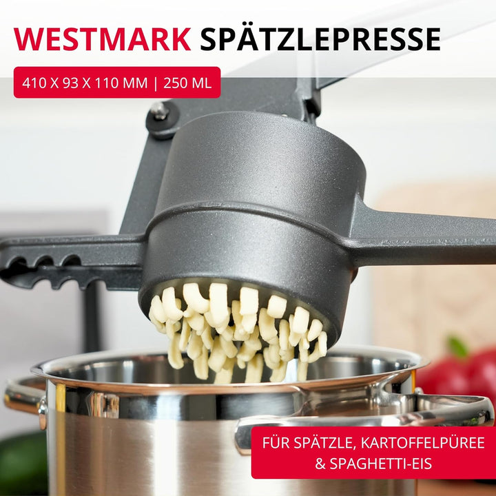 Westmark Spätzle- und Kartoffelpresse Spätzlechef, Traditionelle Lochung für Spätzle wie handgemacht
