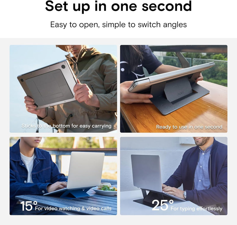 MOFT Unsichtbarer Schlanker Laptop Ständer, Selbstklebend und Faltbar Stand, Höhenverstellbar Notebo