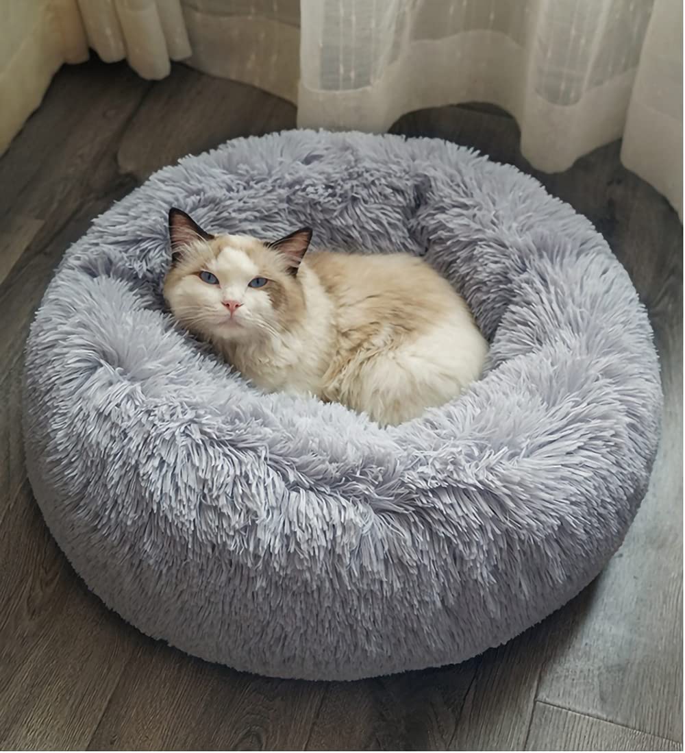 YUPPIE TONE Hundebett, Katzenbett,Waschbar Flauschiges Weicher Plüsch Rund Donut Tragbare Schlafsofa