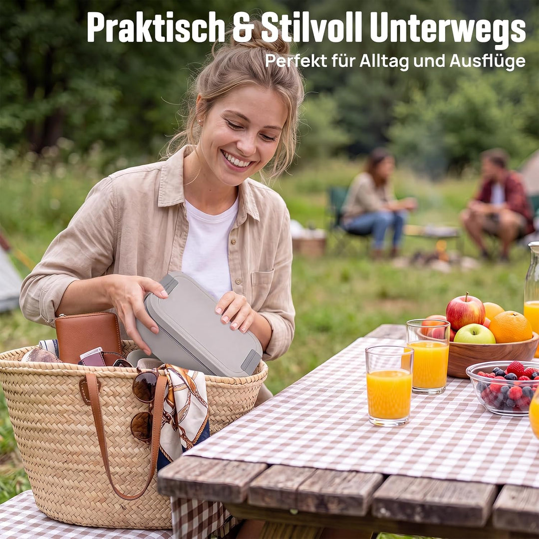 BIBURY Brotdose für Kinder und Erwachsene Mit Fächern, 1960 ML BPA-Frei, Auslaufsicher Lunchbox, Ben