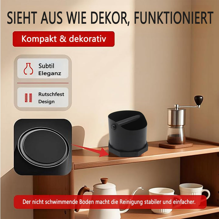 Abklopfbehälter Siebträger,Knock Box mit Abnehmbarer Abklopfskeule Espresso Klopfbox Barista Stil mi