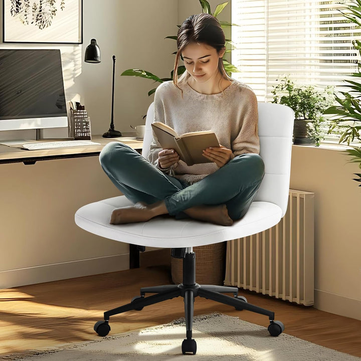 Hellove Bürostuhl Schreibtischstuhl mit breiter Sitzfläche, Ergonomischer Schneidersitz Stuhl ohne A