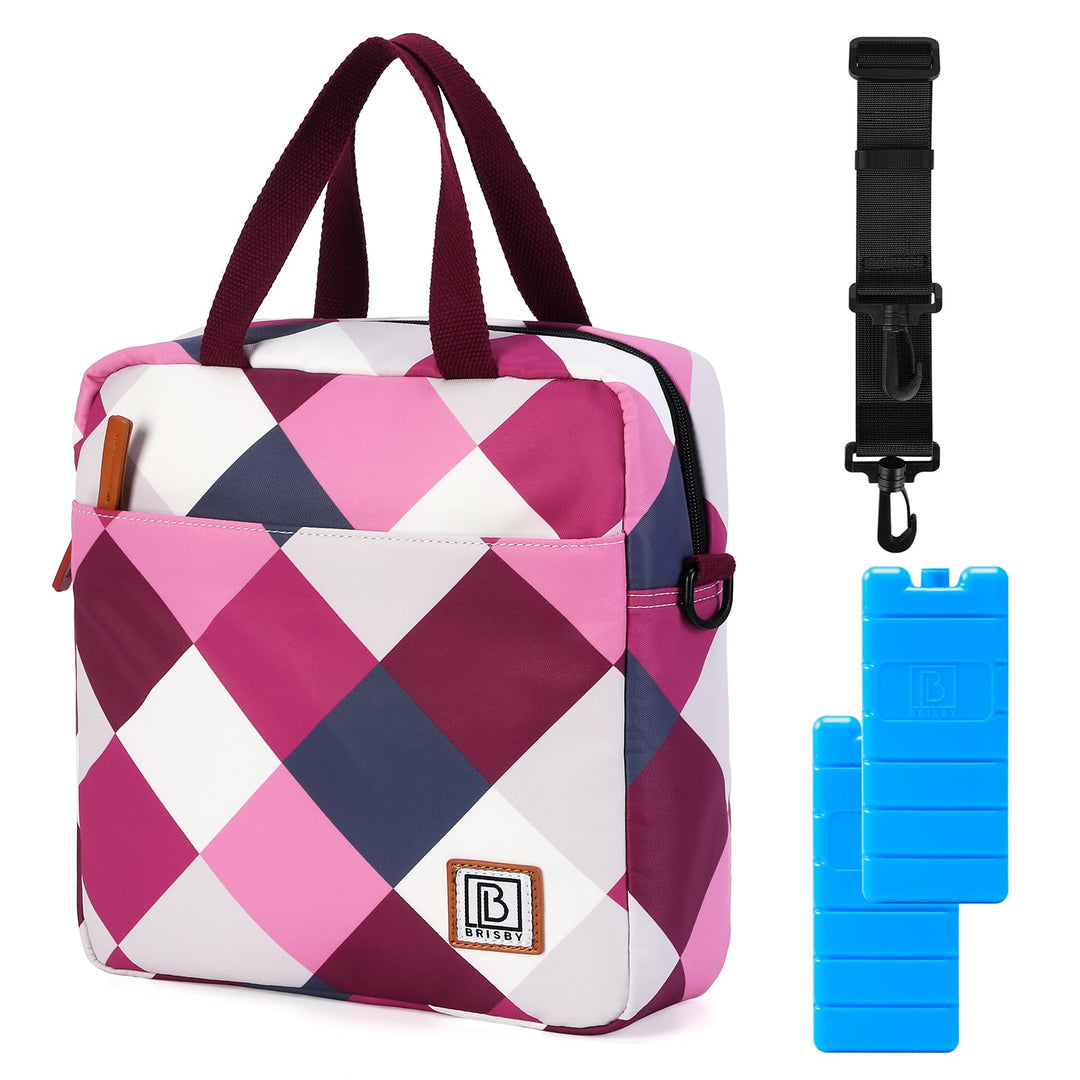 Brisby Lunchtasche - 7L, Vierschicht isolierte Kühltasche mit Kühlelemente, vielseitige Lunchbag (Ro