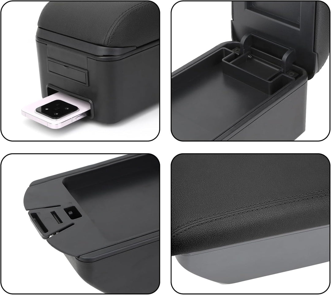 YJYWZH Compatible with SEAT Ibiza 6F Armlehnen 2017-2024 Mk5 Auto Mittelkonsole Aufbewahrungsbox Arm