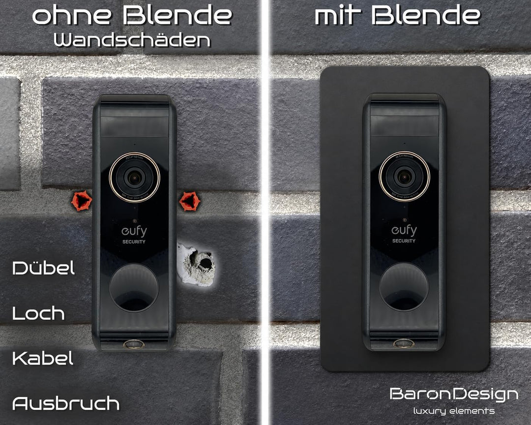 Blende Schwarz passend für Eufy Klingel E340 S330 S220 | Klingelschild Abdeckung | Zubehör für Halte