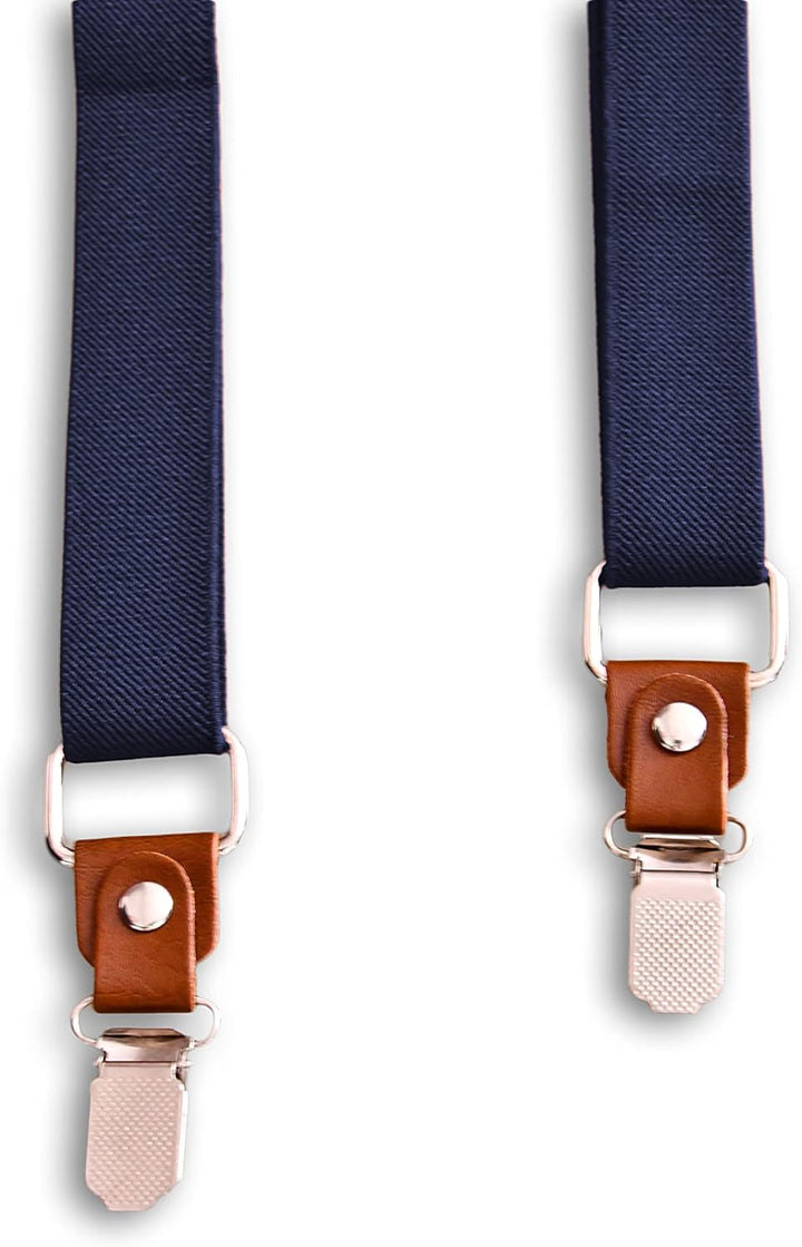 Sweet Leaf Hochwertige Blau Hosenträger Einstellbar - 4 Clips - Y Form - Klassisch, Elegant und Mode