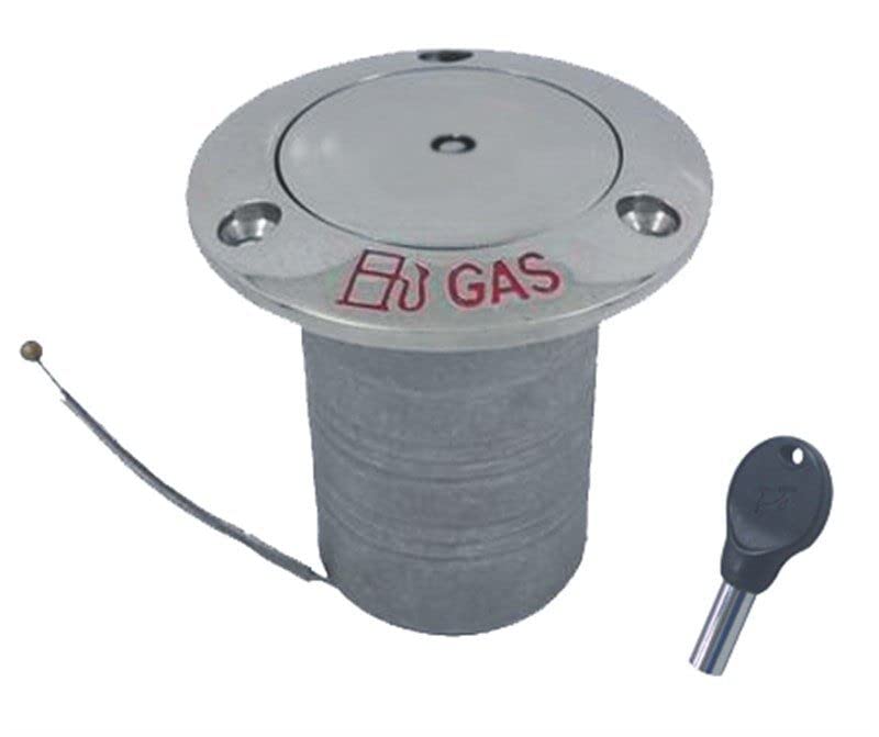 Yacht Steel Einfüllstutzen für Benzin, Pop Up mit Schloss, Edelstahl V4A, 38mm, 76mm, 45mm, 76mm