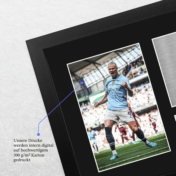 HWC Trading FR A4 Erling Haaland Manchester City Geschenke Gedrucktes Signiertes Autogramm Foto für