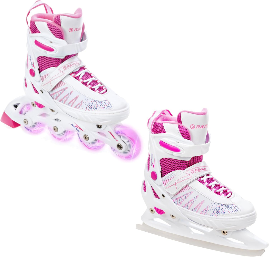 RAVEN 2in1 Schlittschuhe Inline Skates Inliner für Kinder Mädchen verstellbar
