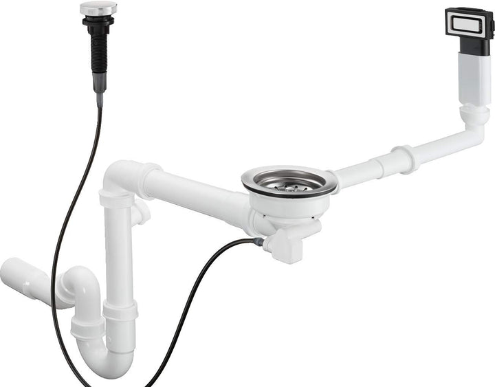 hansgrohe Automatische Ab- und Überlaufgarnitur für Einzelbecken, edelstahl, D14-11 für Einzelbecken