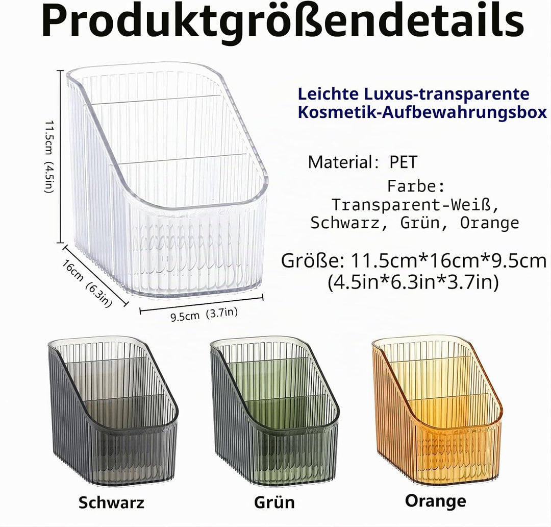 DASITON Make up Organizer,Kosmetik Organizer mit 3 Fächern,Acryl Kosmetik Aufbewahrung mit Grosser K