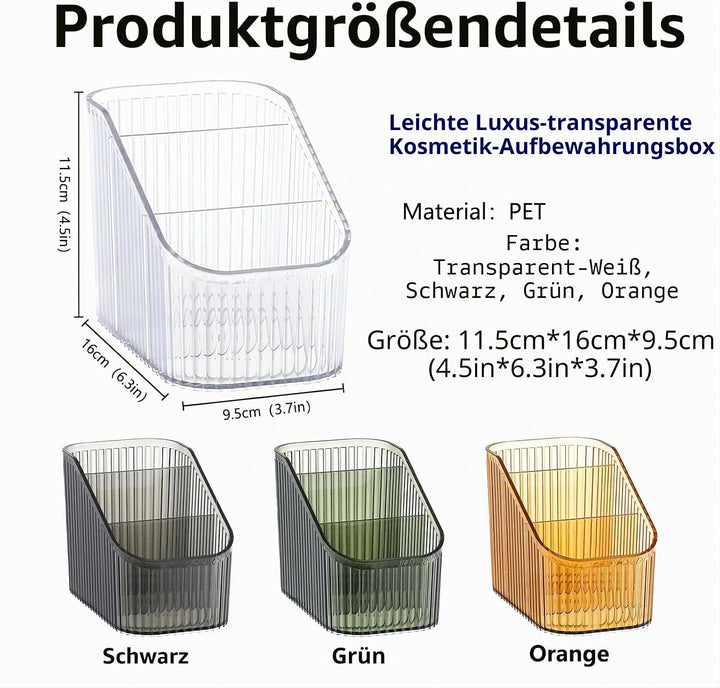 DASITON Make up Organizer,Kosmetik Organizer mit 3 Fächern,Acryl Kosmetik Aufbewahrung mit Grosser K