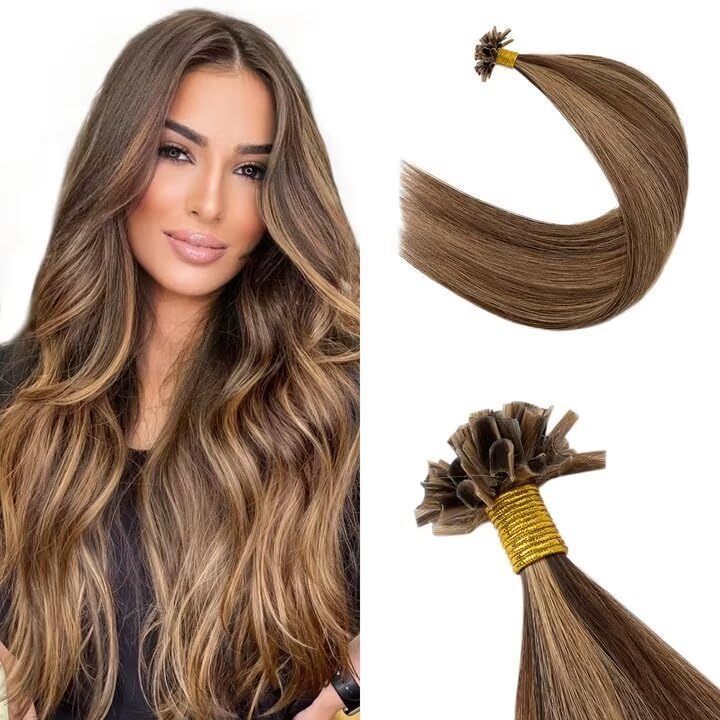 Bonding Extensions Echthaar Haarverlängerung Keratin U Tip 1g /Strähne 50g/ Packung Günstig Natürlic