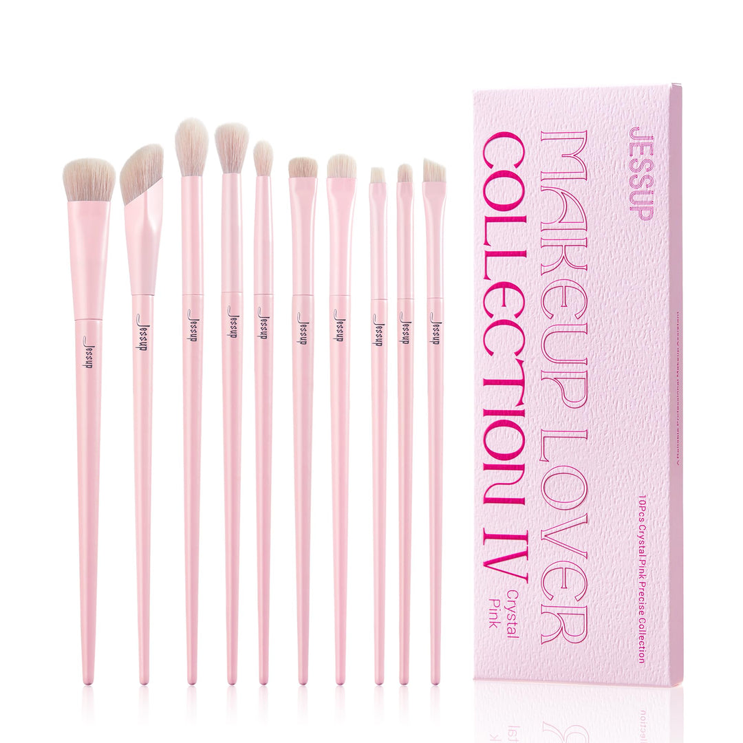 Jessup Pinselset Makeup Augenpinsel Lidschattenpinsel Lidschatten Pinsel Set 10tlg rosa Augen Make u