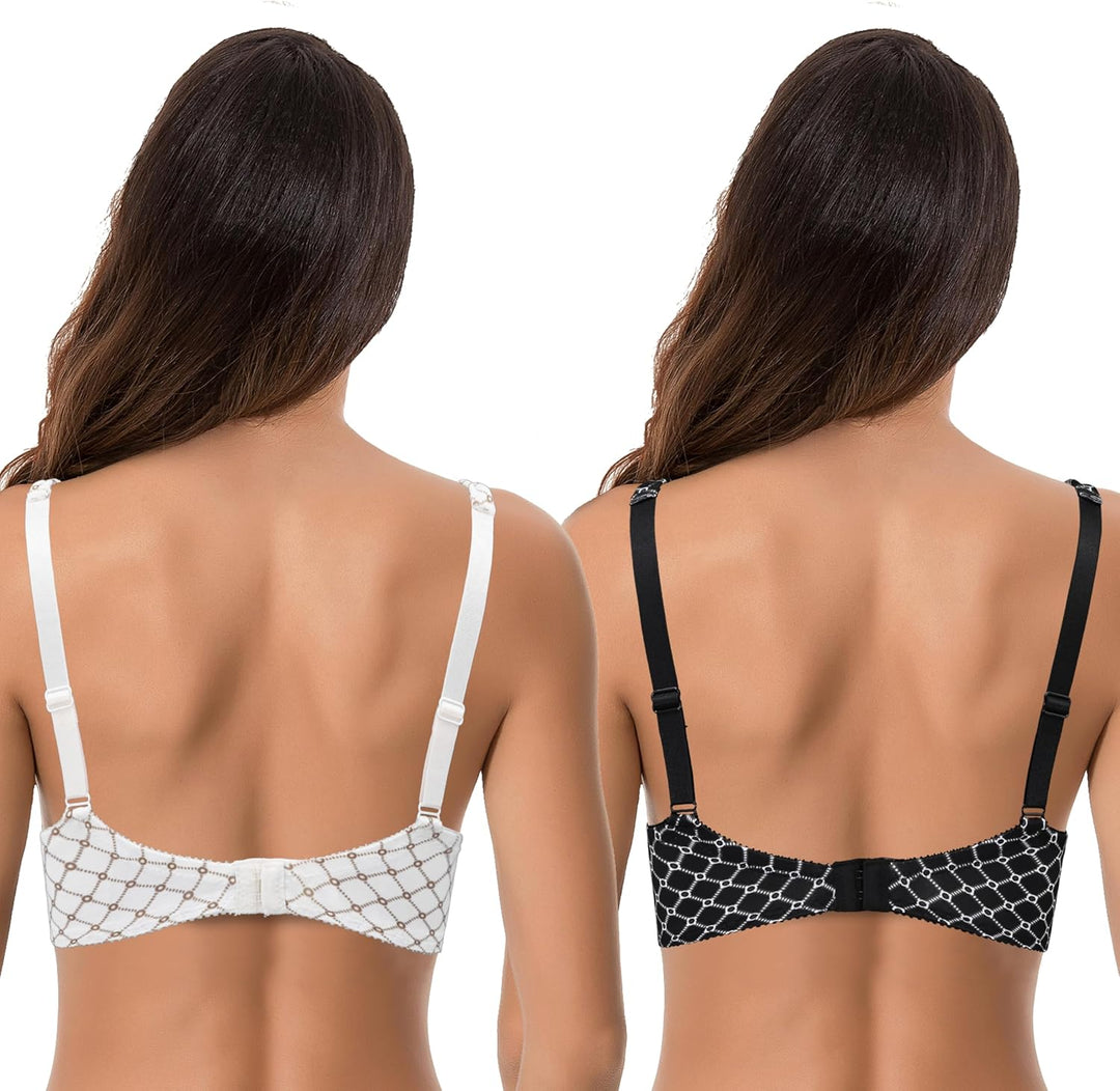 Curve Muse Übergrösse Ungefüttert Bügel Spitzen-BH mit gepolsterten Schultergurten-2er Pack 75C Crem