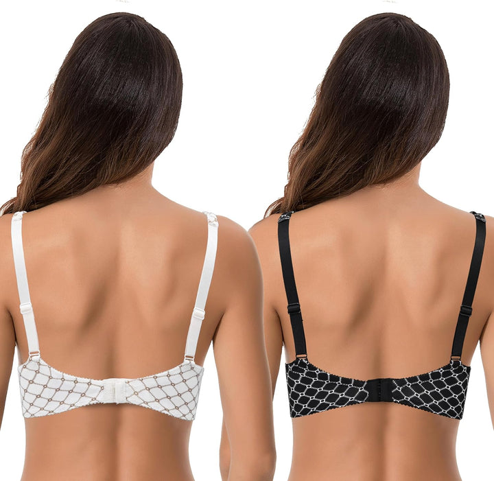 Curve Muse Übergrösse Ungefüttert Bügel Spitzen-BH mit gepolsterten Schultergurten-2er Pack 75C Crem
