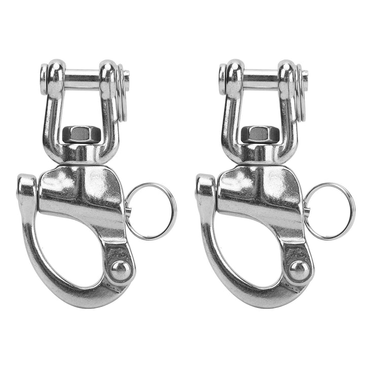 Schwenk Schnappschäkel, 2 Stück Schäkel Edelstahl, Heavy Duty Snap Schäkel Quick Release Marine Swiv
