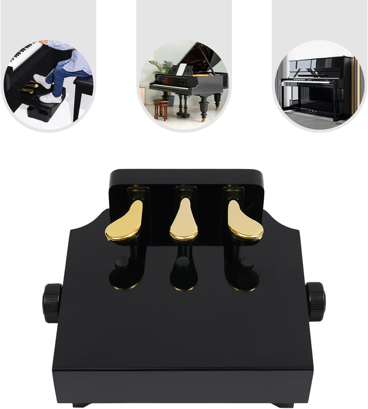 TaNeHaKi Klavier Sustain Pedal,Pedaleffekt Bank Mit 3 Pedalen,Klavier Hilfe ZubehöRteil,Extender Ped