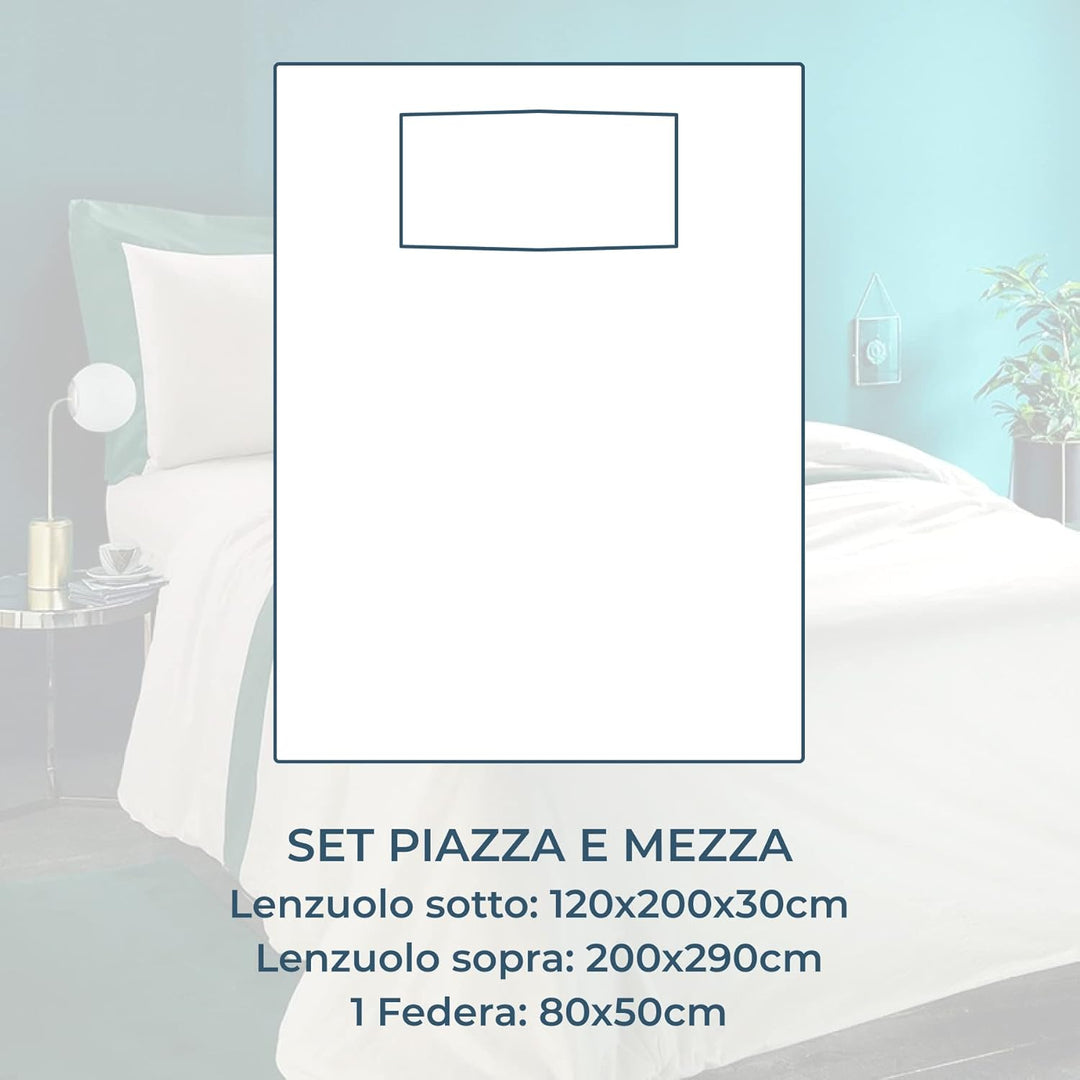 Lisola BettwäscheSet für französisches Bett, Baumwolle und Satin, 1 Oberlaken 180 x 290 cm + Spannbe