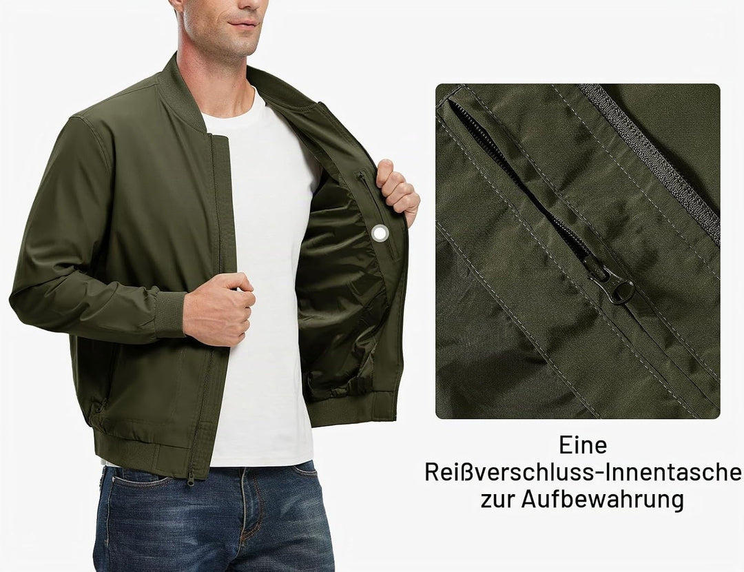 donhobo Herren Jacken Leichte Windbreaker Übergangsjacke Bomberjacke Frühling Herbst Fliegerjacke St