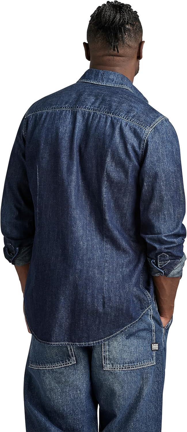 G-STAR RAW Herren Slim Denim Hemd, Blau (worn in deep sea D23616-D252-G133), S