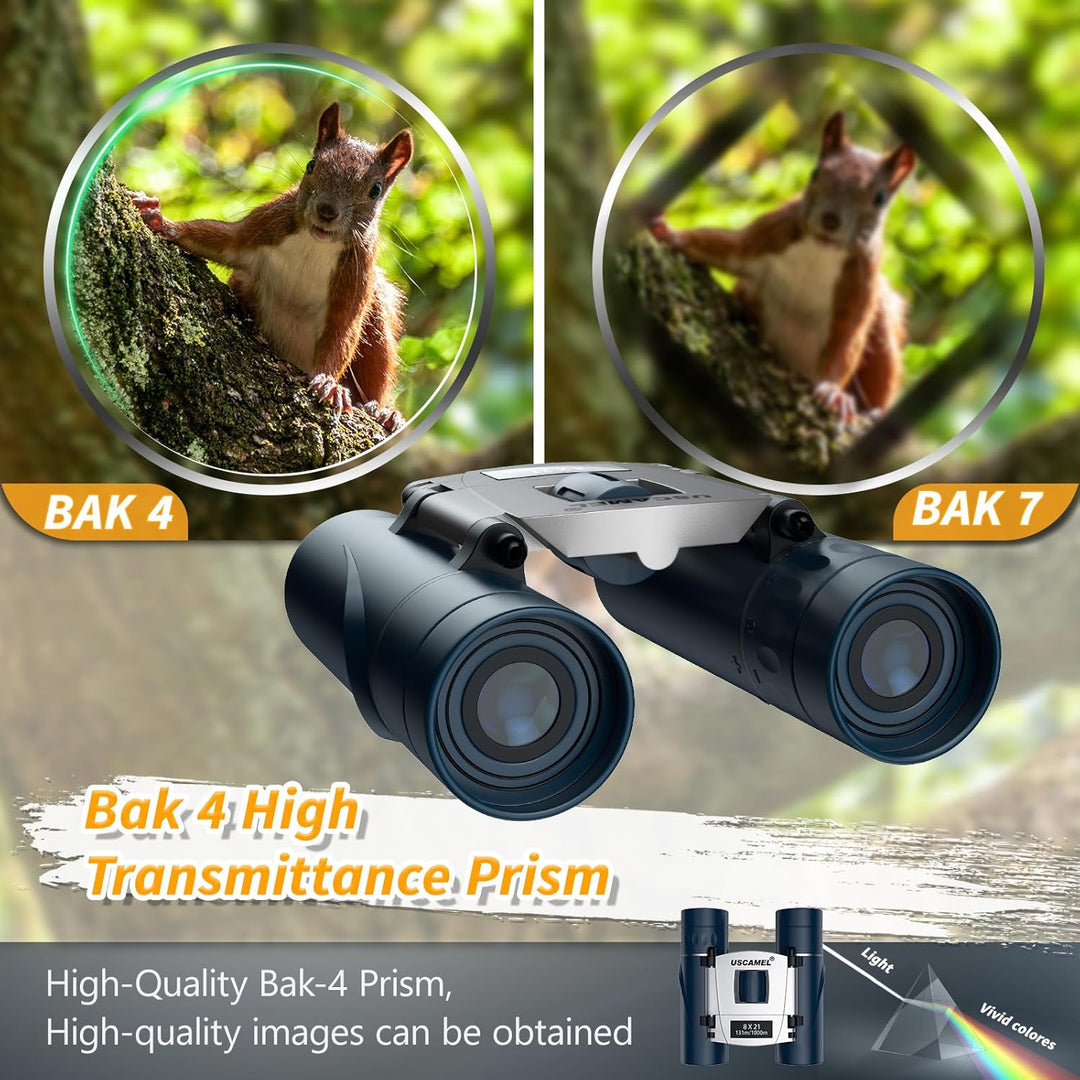 USCAMEL Fernglas für Kinder und Erwachsene, 8×21 Kompakt Fernglas Wasserdichtes für Vogelbeobachtung