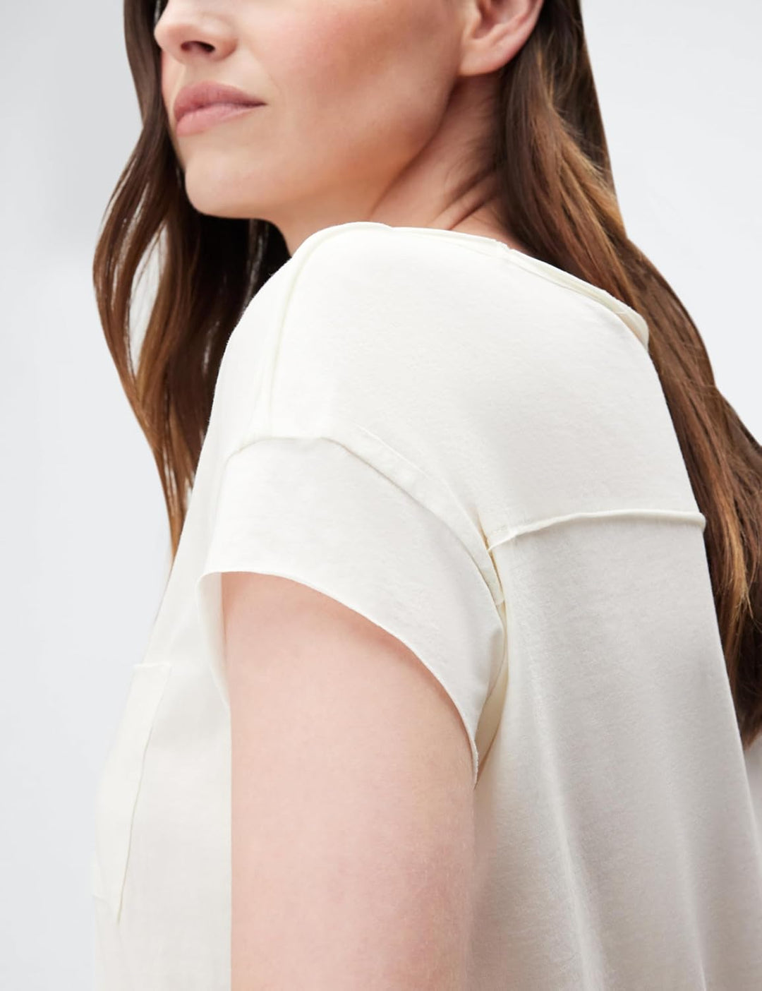 Marc O'Polo Denim Damen T-Shirt aus Bio-Baumwolle Relaxed Fit XXS Silky White, XXS Silky White