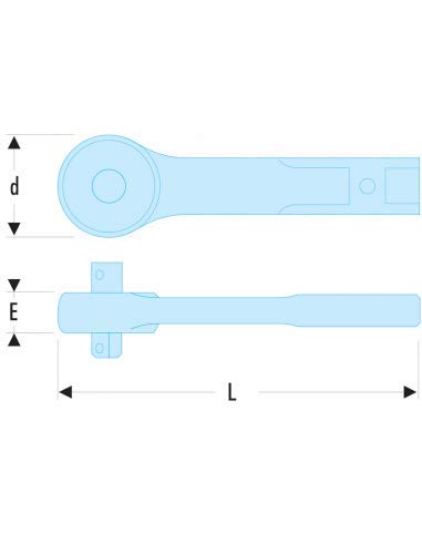 FACOM Antriebsvier Kant1/2 Zoll Länge 57 mm, 1 Stück, S.203E