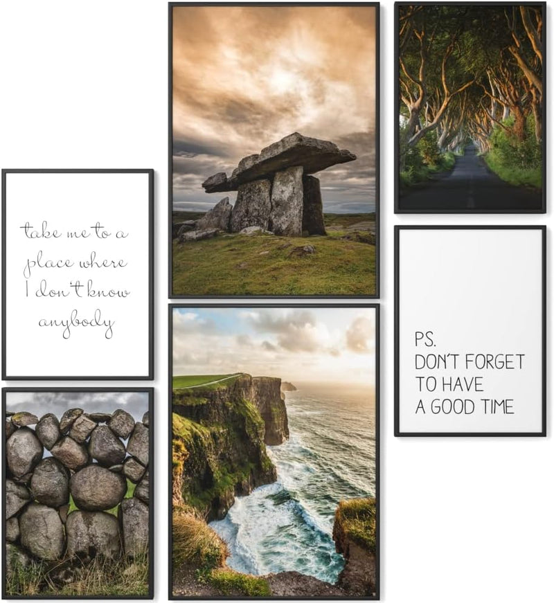 Papierschmiede® XXL Mood Poster Set Irland, Gerahmte Bilder (Aluminium Rahmen, Farbe wählbar), Wohnz