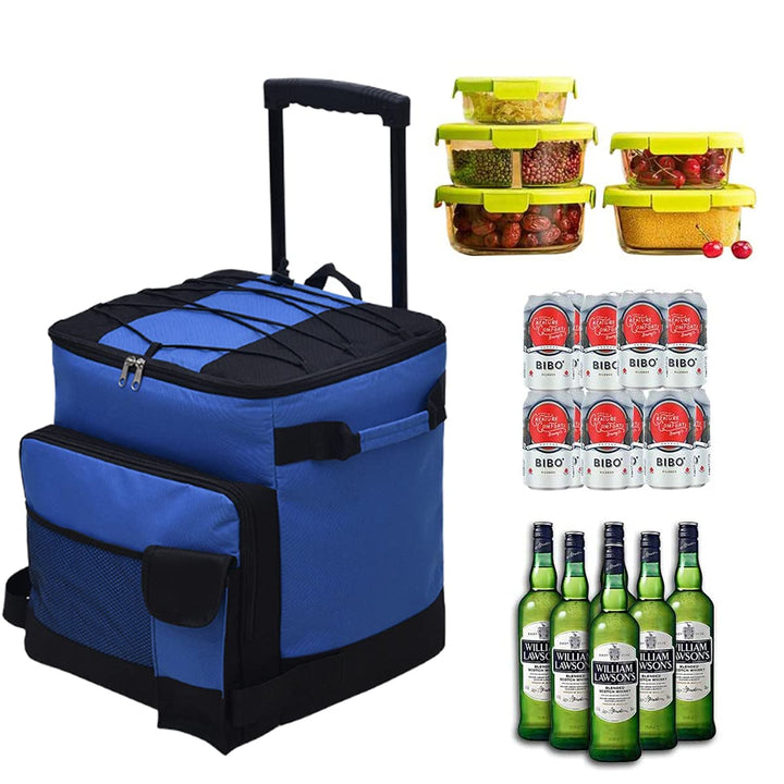 43L Kühltasche Gross Picknicktasche Faltbar Lunchtasche Mittagessen Tasche Thermotasche Isoliertasch