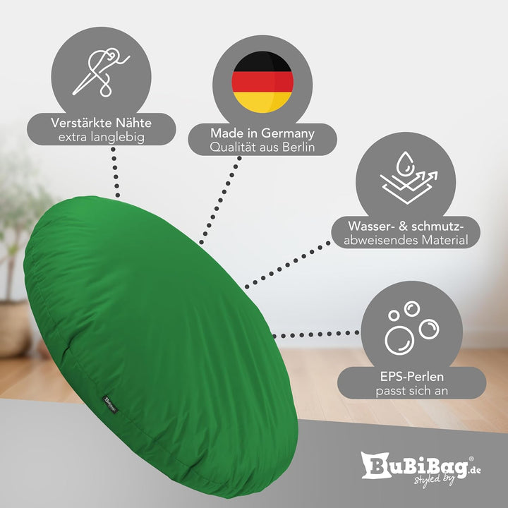 BuBiBag 2in1 Sitzsack L - XXL mit Füllung für Kinder &amp; Erwachsene, Gaming Beanbag &amp; Bodenkissen für