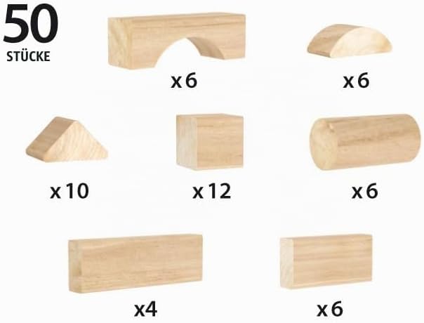 BRIO 30113 - Natur Holzbausteine 50Teile