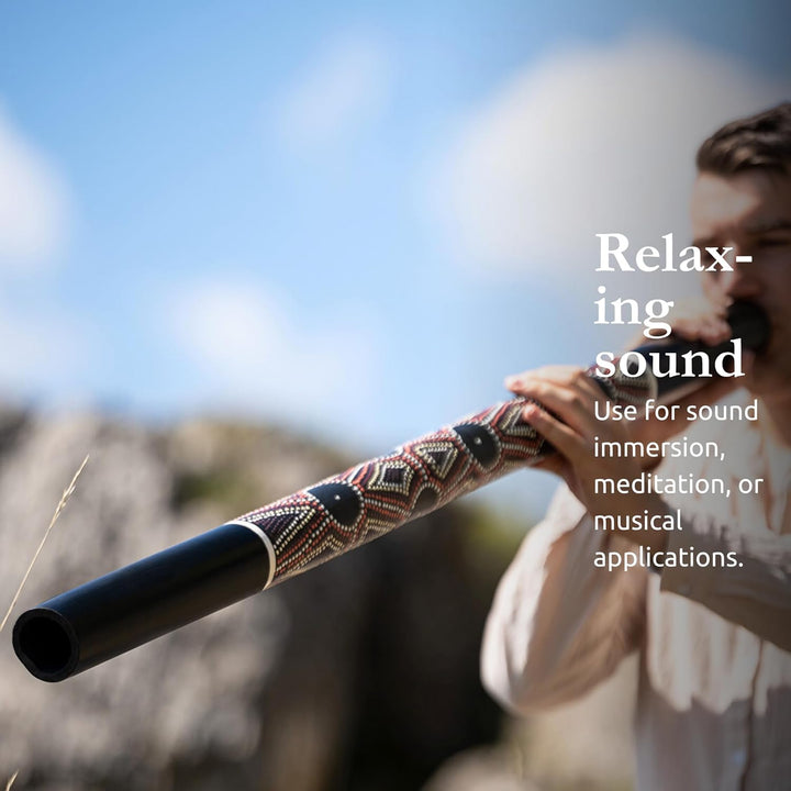 Sonic Energy Klassisches Bambus Didgeridoo – Leichtgewichtig – Bambusholz, schwarz gepunktet (DD1BK)