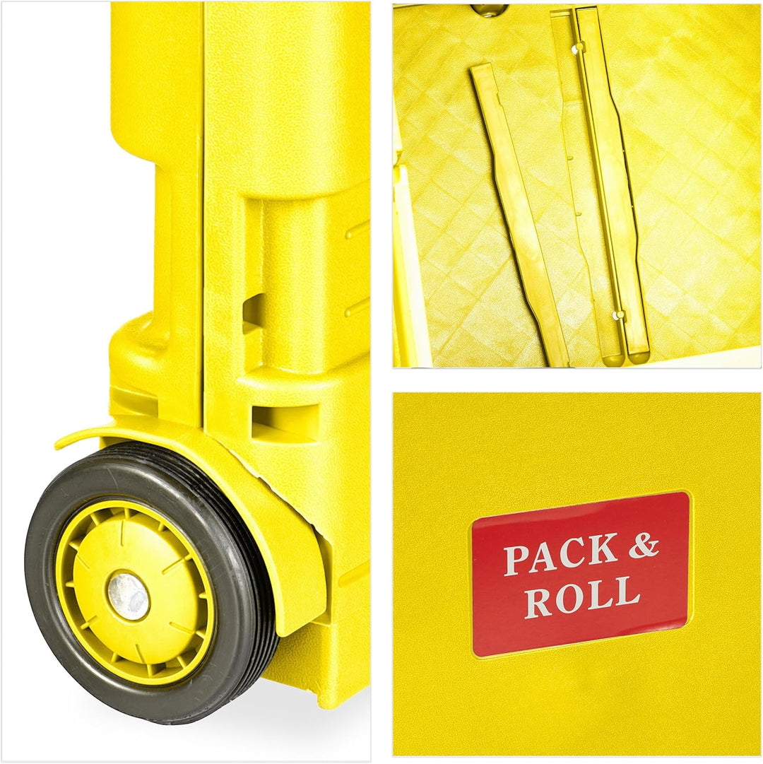 Relaxdays Einkaufstrolley, Klapptrolley mit Rollen & Teleskopgriff, bis 35 kg, Faltbare Einkaufshilf