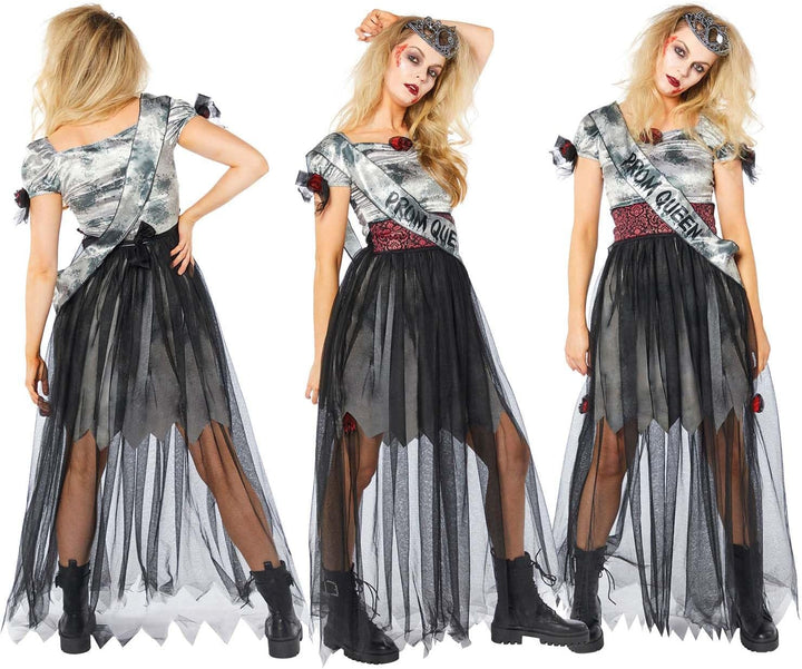 amscan Halloween-Kostüm für Erwachsene, Prombie Queen, Grösse 36-48 12-14, 12-14