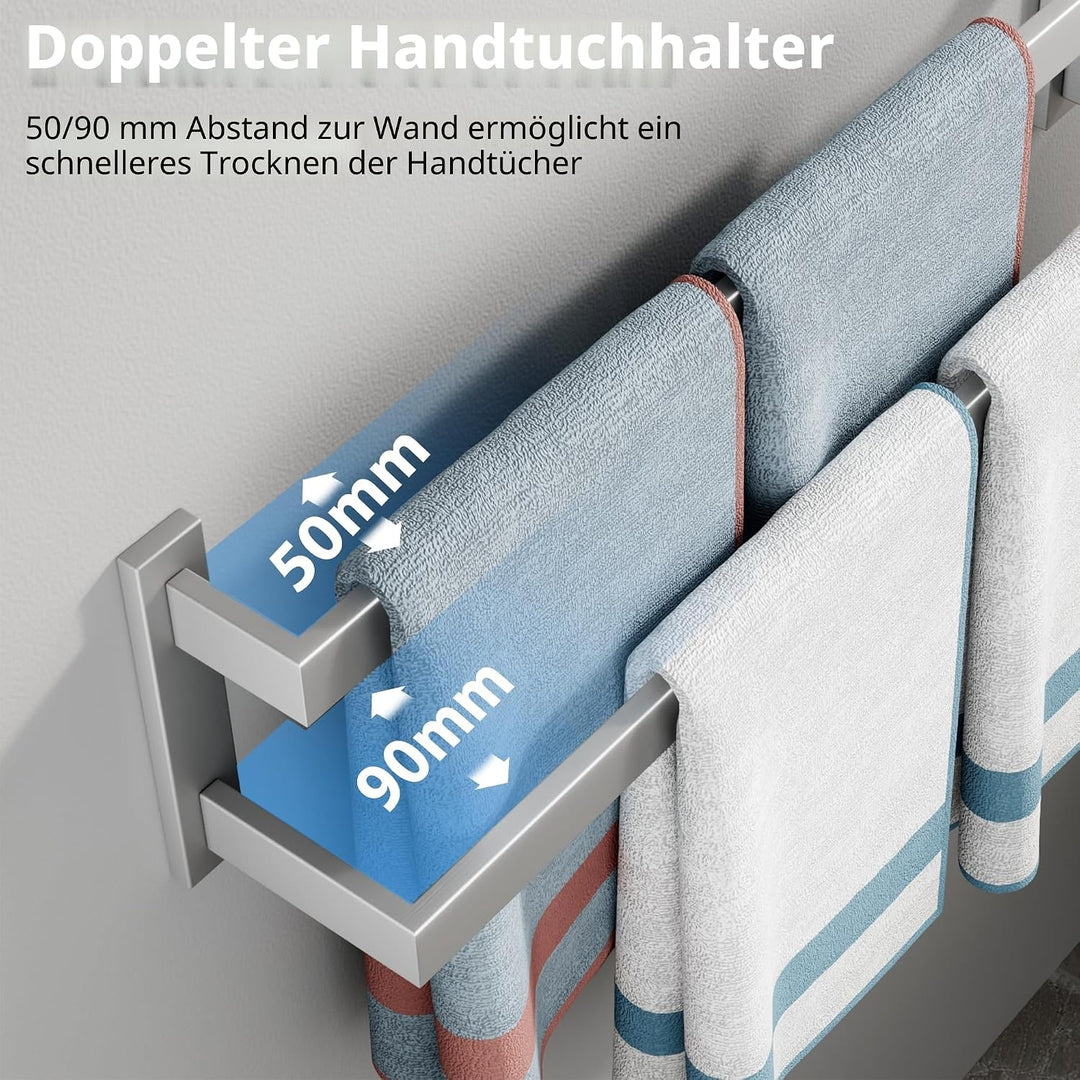SAYAYO Handtuchhalter Bad Handtuchstange 50cm Multilayer Gästehandtuchhalter Wandmontage Edelstahl D