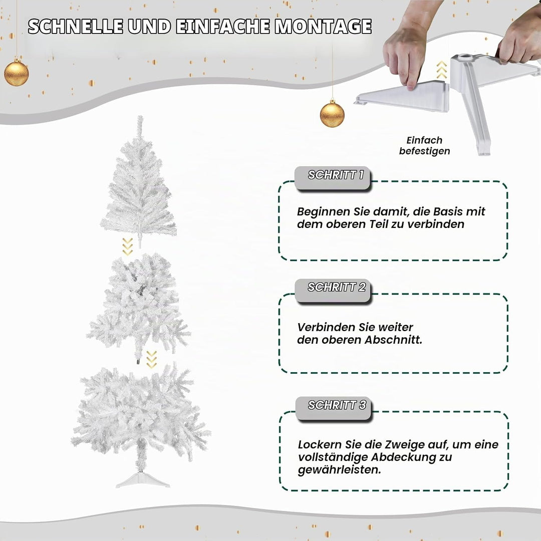 CCLIFE Künstlicher Weihnachtsbaum Nordmanntanne,180cm,600 Astspitzen,Tannenbaum Klein, Spritzguss, W