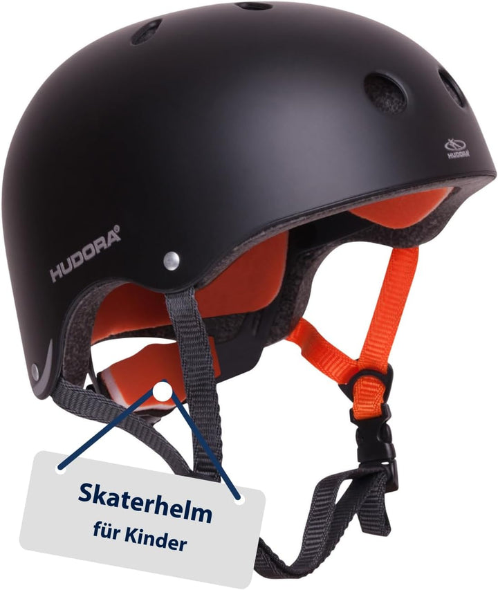 HUDORA 84103 - Skateboard-Helm, Scooter-Helm anthrazit, Gr. 51-55, Skate Helm, Fahrrad-Helm 56-60 An