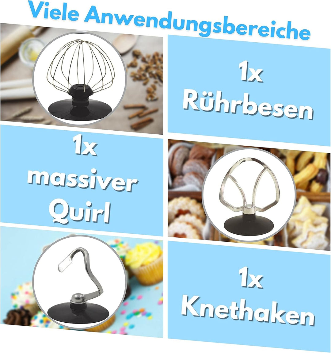 Elektrische Küchenmaschine | Rührmaschine | Rührer | Teigmaschine | Knetmaschine | Teigkneter | 8 Ge