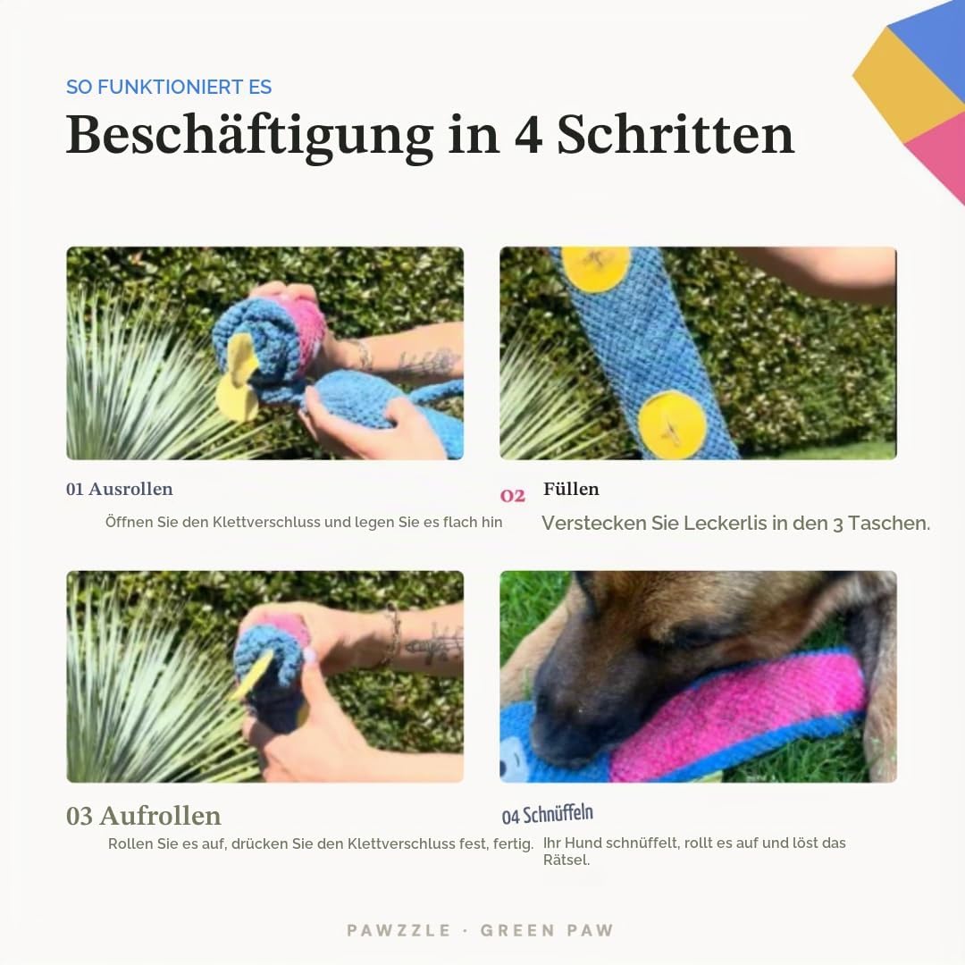 PAWZZLE Hundelickspielzeug - Schnüffelspielzeug für Hunde &amp; Welpen – Interaktives Futterspielzeug mi