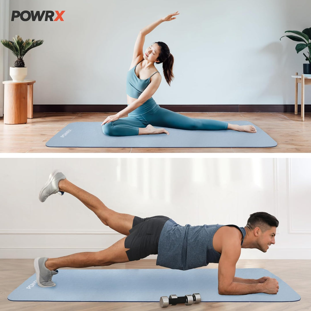 POWRX Gymnastikmatte - Trainingsmatte für Yoga, Gymnastik und Pilates Zu Hause - rutschfeste, Phthal