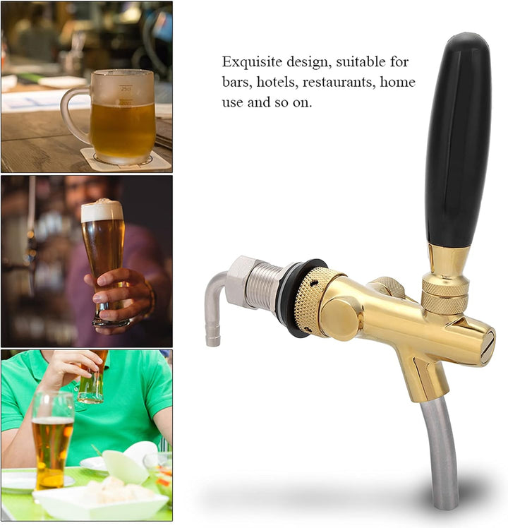 Einstellbare Flusskontrolle Chrome Fassbierhahn Wasserhahn G5 / 8 Schaft Home Bar Brew Bierfass Disp