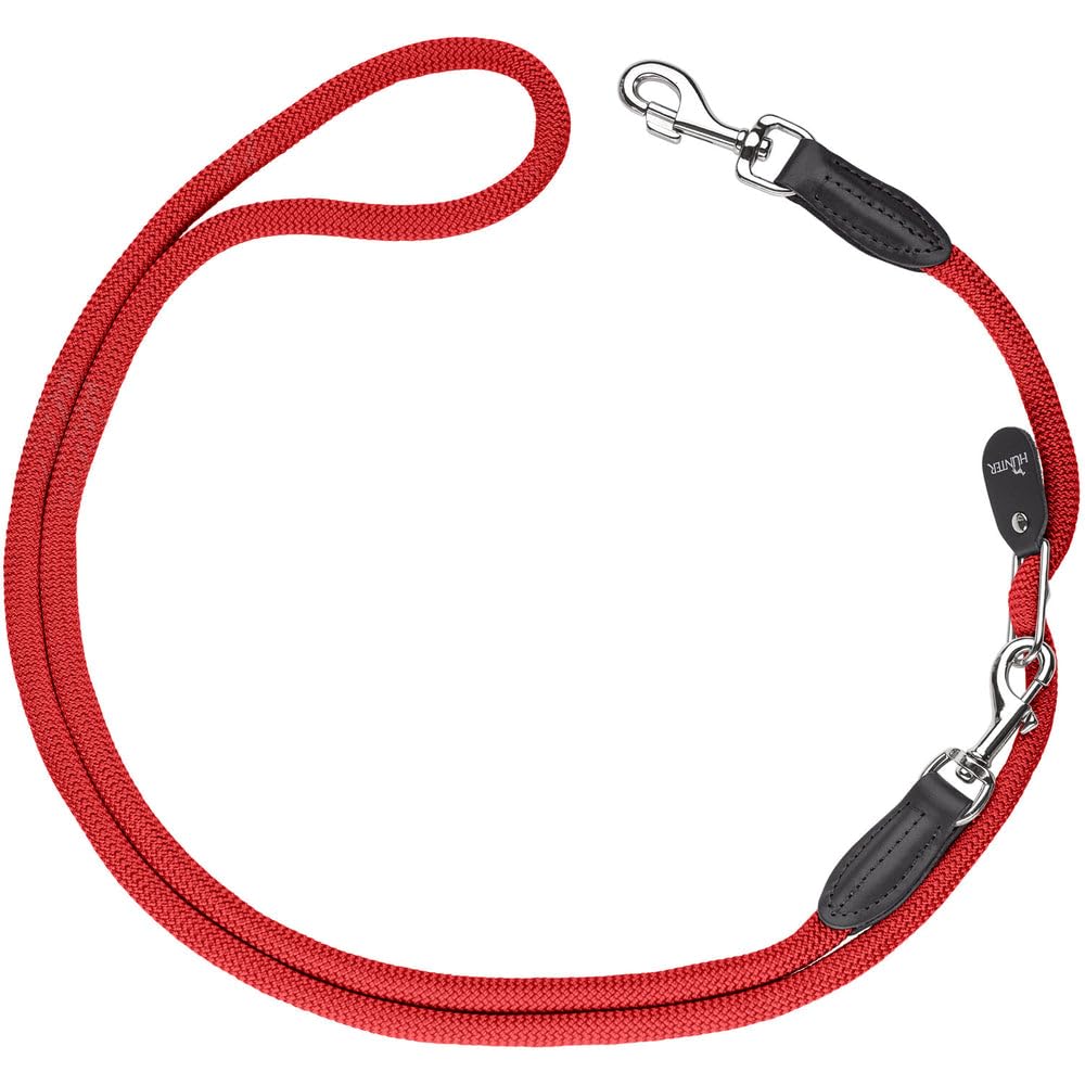HUNTER FREESTYLE Vario-Leine für Hunde, robust, wetterfest, 1,0 x 260 cm, rot rot 1,0 x 260 cm, rot