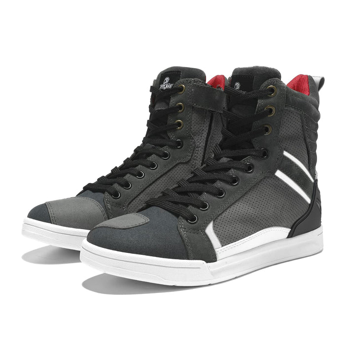 BORLENI Motorradschuhe Herren Sommer oder Winter Motorradstiefel Männer lässige atmungsaktive Leder