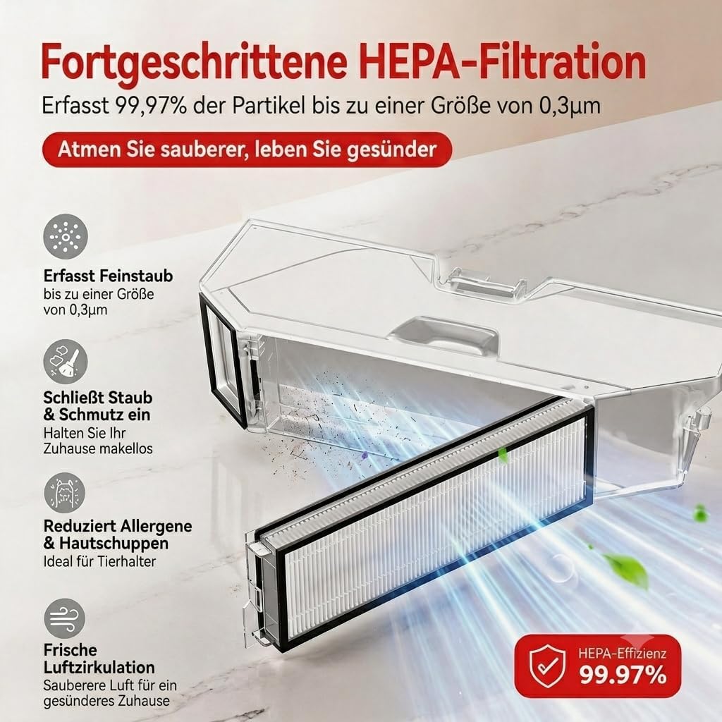 Loveco Zubehör Set für Kompatibel Roborock Qrevo S/QRevo MaxV/QRevo Pro RoboterStaubsauger, 2 Hauptb