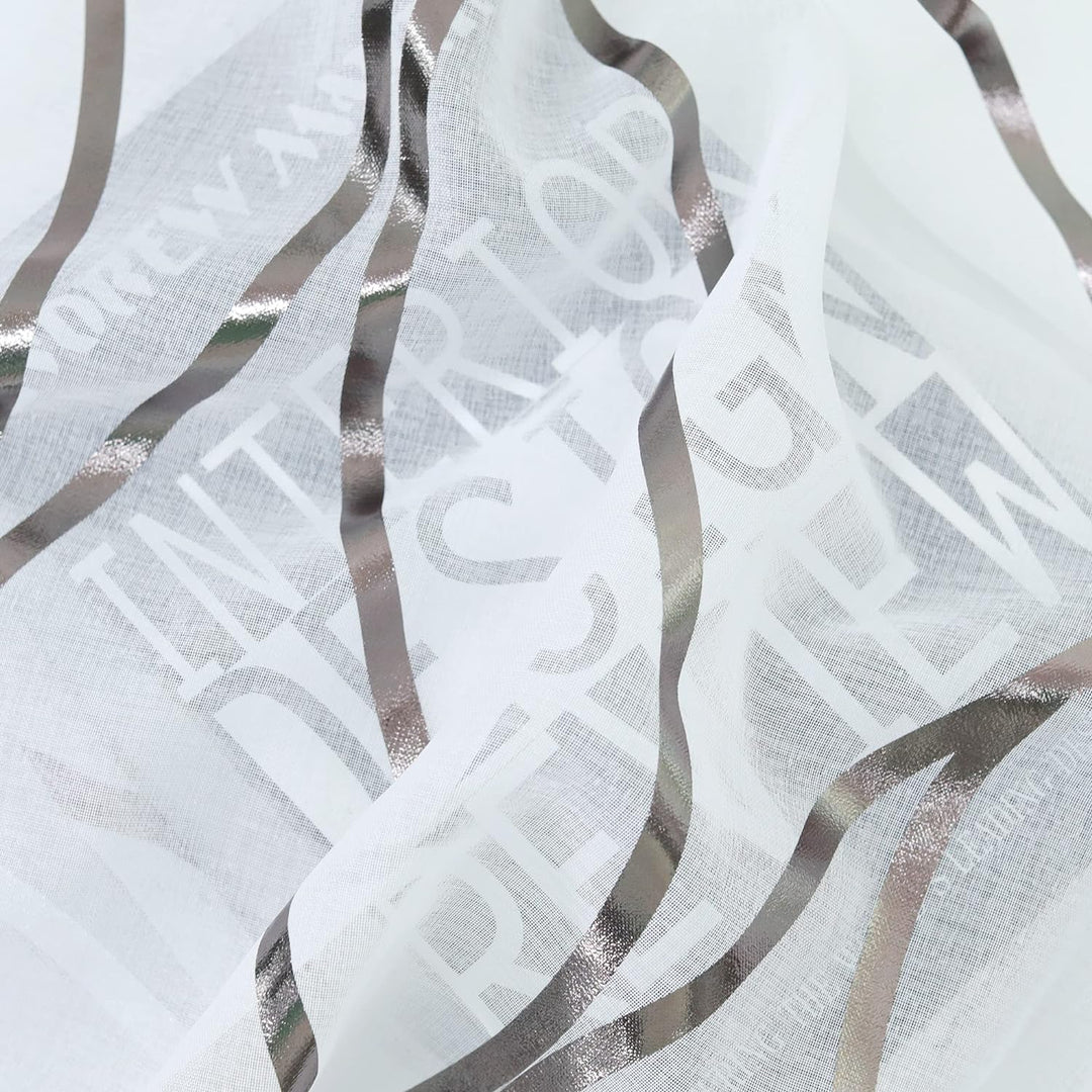 CORLIF Raffrollo mit Ösen Gardinen Küche Raffgardinen Transparent Ösenrollo Vorhänge Mit Wellen-Druc