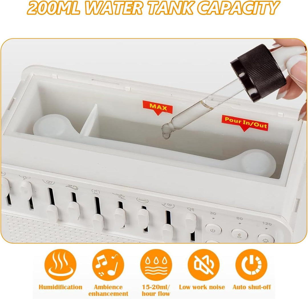 White Noise Night Light Humidifier, Sound Box White Noise Sleep Sound Machine, Portable Sleep Sound